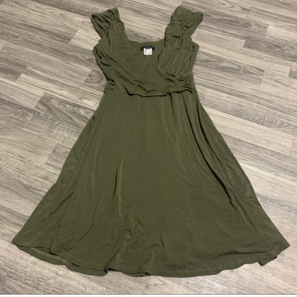 ❤️Venus Deep V-Neck Tank Olive Green Dress; size XS